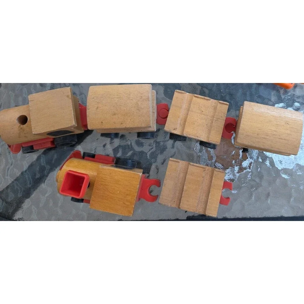 Mattel 71-72 Putt Putt Wooden Train Korea Wood Toy Lot